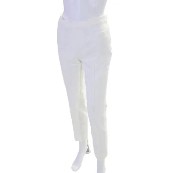 Akris Womens Tapered Leg Pleated Side Zip Dress Pants White Size 4 US - Picture 2 of 6
